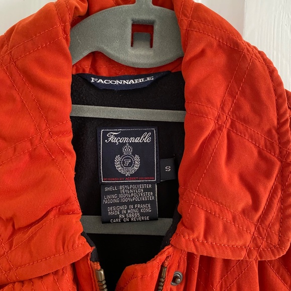 Faconnable - Orange Water Resistant Quilted Puffer Vest - Picture 4 of 9